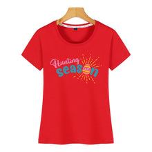 Load image into Gallery viewer, Tops T Shirt Women hunting season easter Humor White Short Female Tshirt