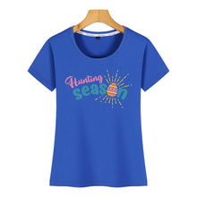 Load image into Gallery viewer, Tops T Shirt Women hunting season easter Humor White Short Female Tshirt