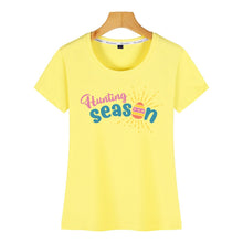 Load image into Gallery viewer, Tops T Shirt Women hunting season easter Humor White Short Female Tshirt