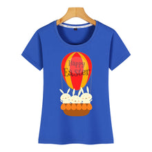 Load image into Gallery viewer, Tops T Shirt Women happy easter 200 Casual Black Cotton Female Tshirt