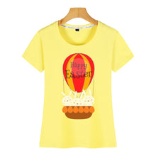 Load image into Gallery viewer, Tops T Shirt Women happy easter 200 Casual Black Cotton Female Tshirt