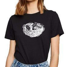 Load image into Gallery viewer, Tops T Shirt Women happy easter sketch nest Comic Inscriptions Short Female Tshirt