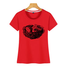 Load image into Gallery viewer, Tops T Shirt Women happy easter sketch nest Comic Inscriptions Short Female Tshirt