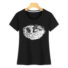 Load image into Gallery viewer, Tops T Shirt Women happy easter sketch nest Comic Inscriptions Short Female Tshirt