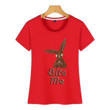 Load image into Gallery viewer, Tops T Shirt Women bite me easter chocolate bunny Sexy Harajuku Cotton Female Tshirt