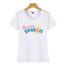 Load image into Gallery viewer, Tops T Shirt Women hunting season easter Humor White Short Female Tshirt

