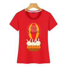 Load image into Gallery viewer, Tops T Shirt Women happy easter 200 Casual  Black Cotton Female Tshirt
