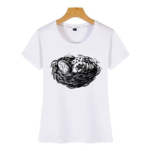 Load image into Gallery viewer, Tops T Shirt Women happy easter sketch nest Comic Inscriptions Short Female Tshirt
