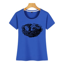 Load image into Gallery viewer, Tops T Shirt Women happy easter sketch nest Comic Inscriptions Short Female Tshirt
