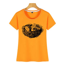 Load image into Gallery viewer, Tops T Shirt Women happy easter sketch nest Comic Inscriptions Short Female Tshirt
