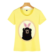 Load image into Gallery viewer, Tops T Shirt Women easter egg hunt Casual  Black Print Female Tshirt
