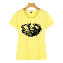 Load image into Gallery viewer, Tops T Shirt Women happy easter sketch nest Comic Inscriptions Short Female Tshirt

